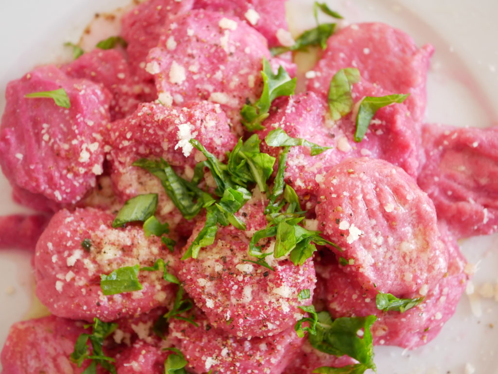 Beetroot gnocchi