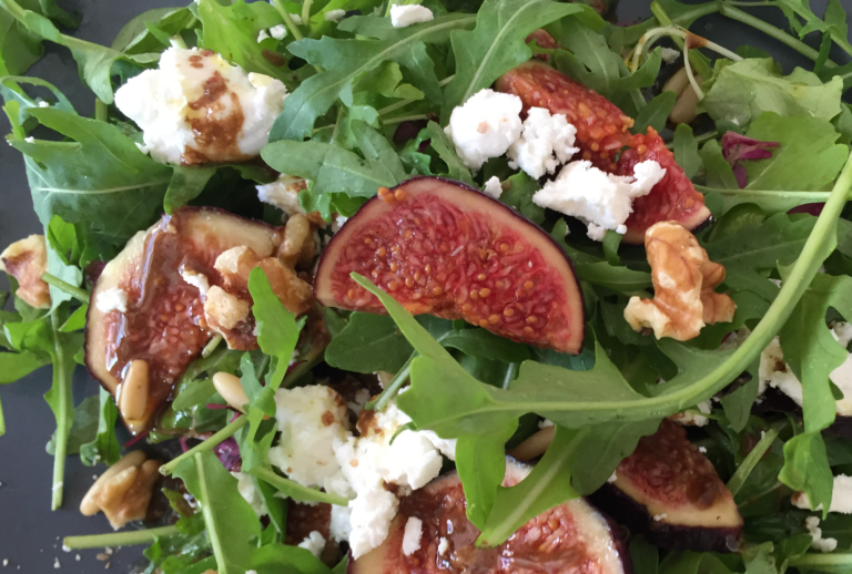 Fig goat cheese salad