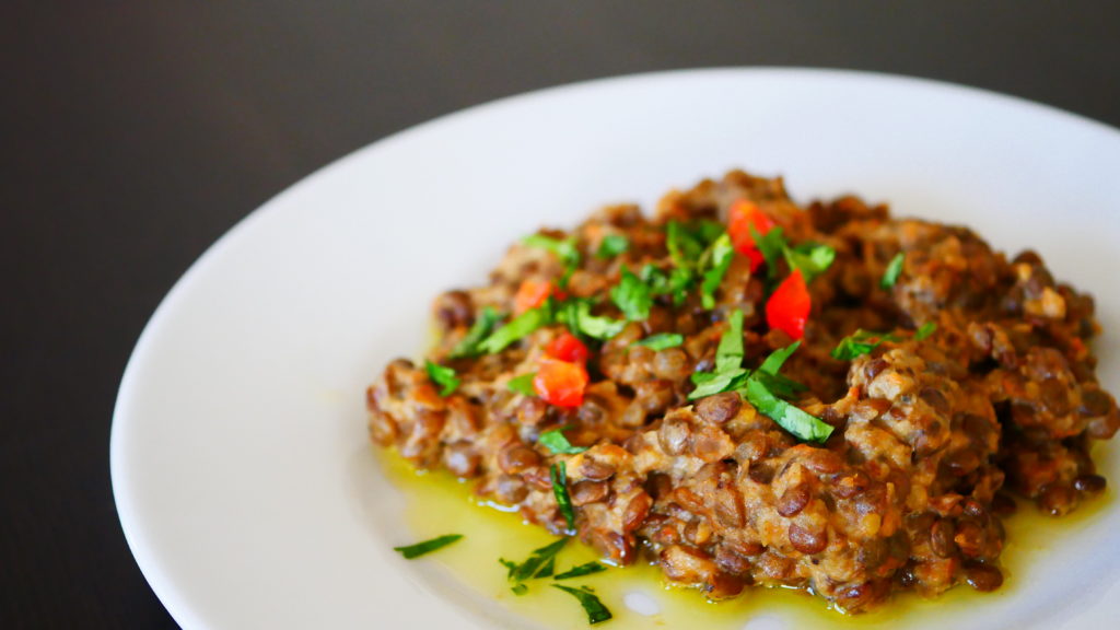 Lentil, eggplant and tahini "ragout"