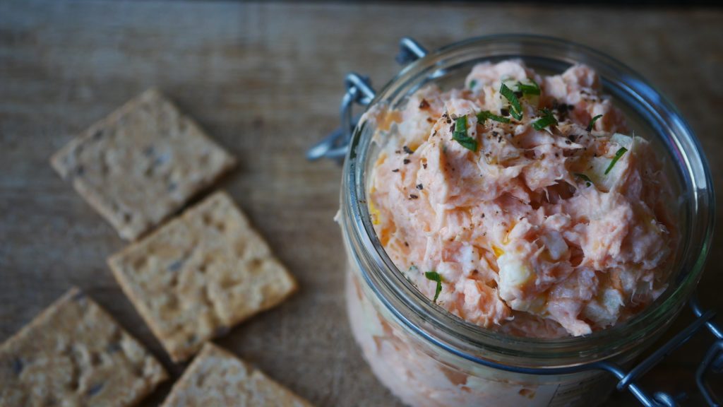 Salmon apple rillettes