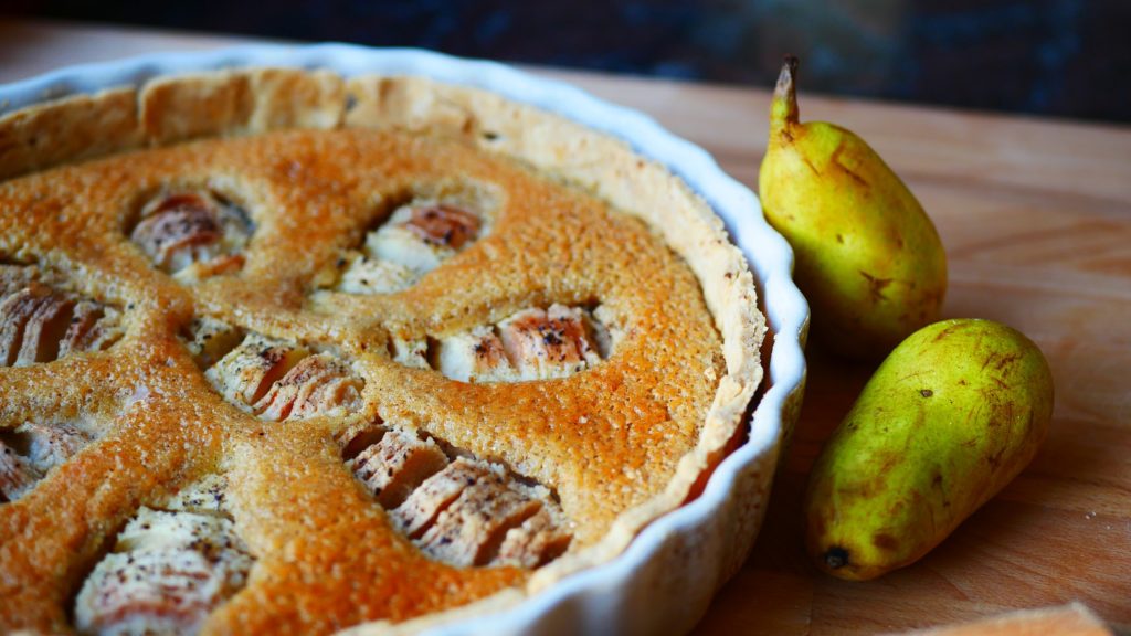 Pear almond tart