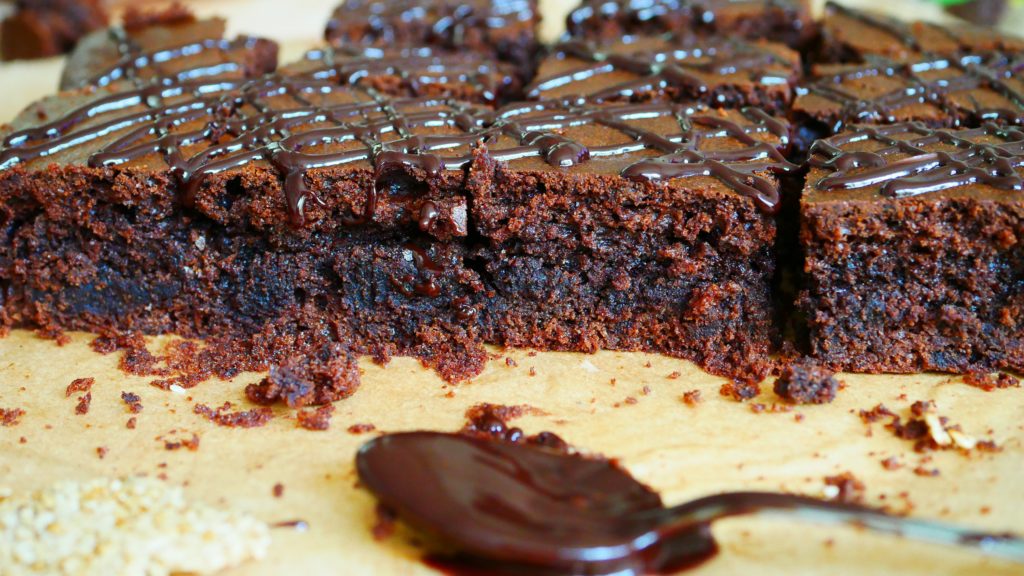 Chocolate espresso tahini brownies