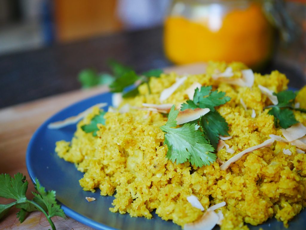 Piquant coconut cauliflower rice