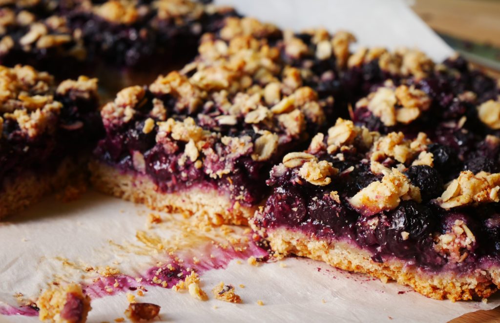 Gluten free blueberry oat bars