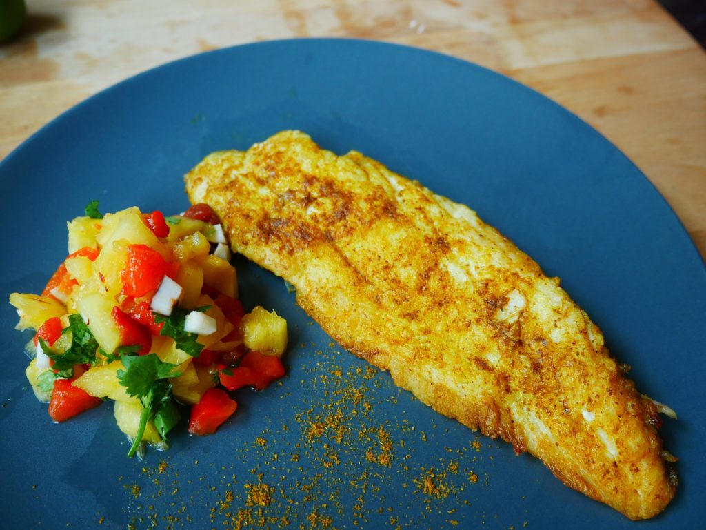 Seabream and pineapple salsa