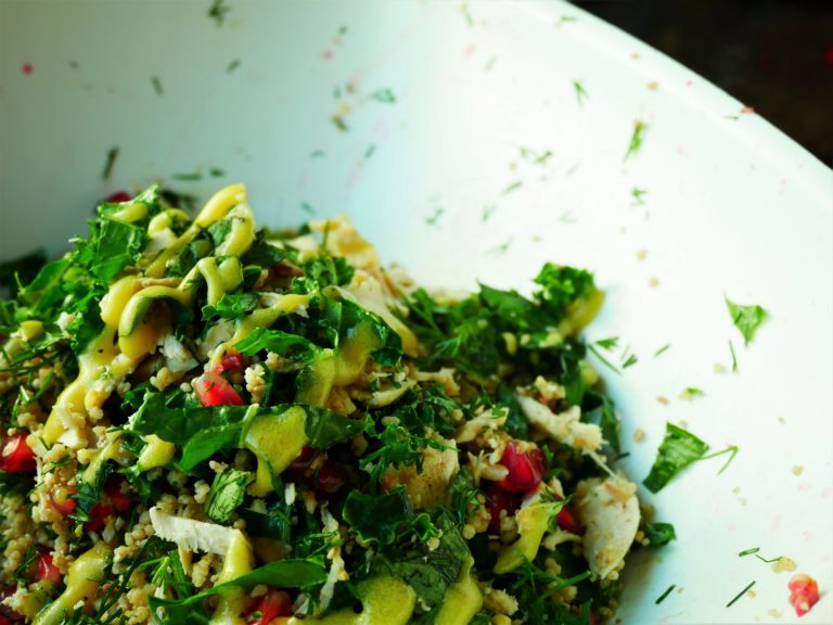 Refreshing chicken and green couscous salad