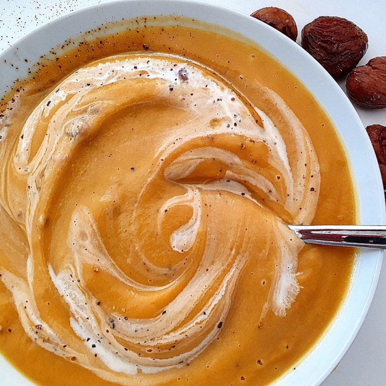 Creamy chestnut butternut squash soup
