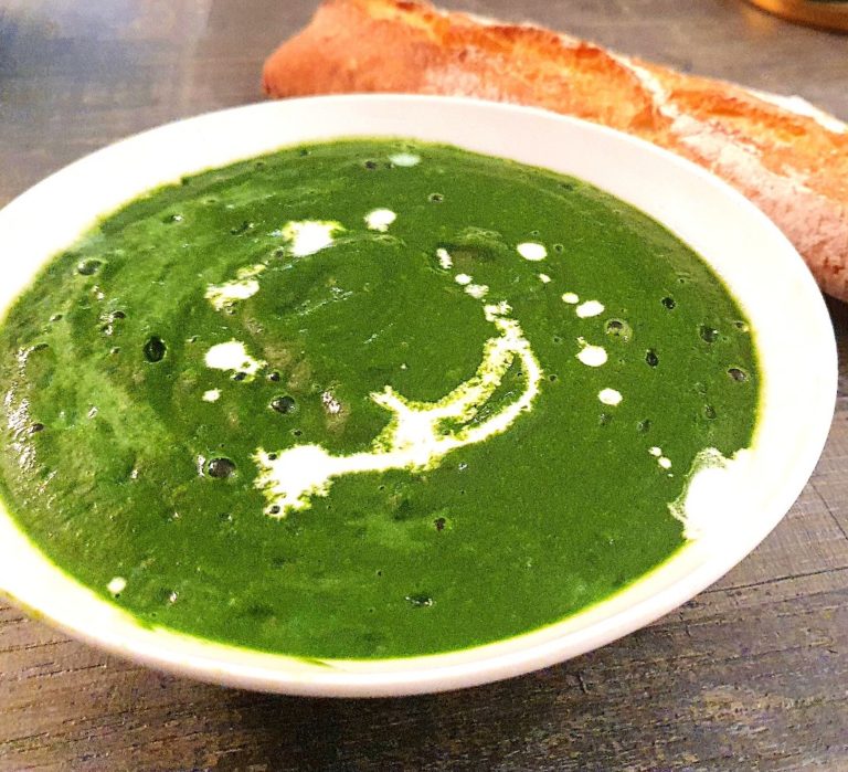 Warming spinach watercress soup