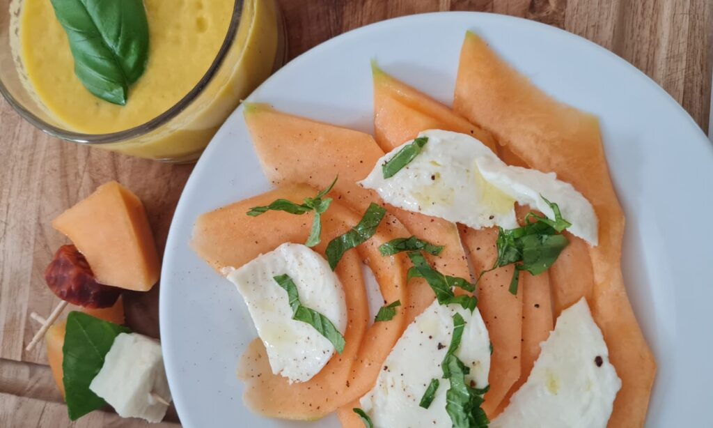 Cantaloupe melon summer appetizer